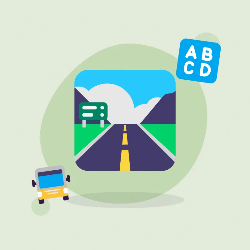 Road-sign alphabet (illustration)