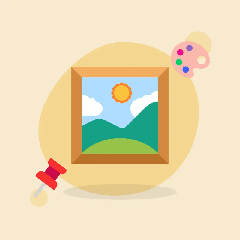 Rotating art wall (illustration)