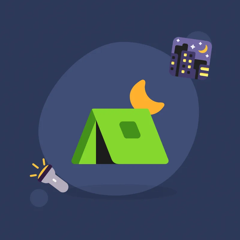 Backyard campout (illustration)