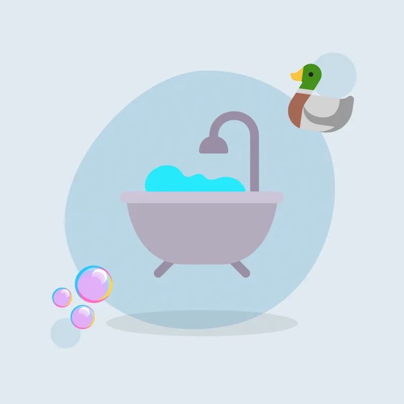 Bath-time science (illustration)