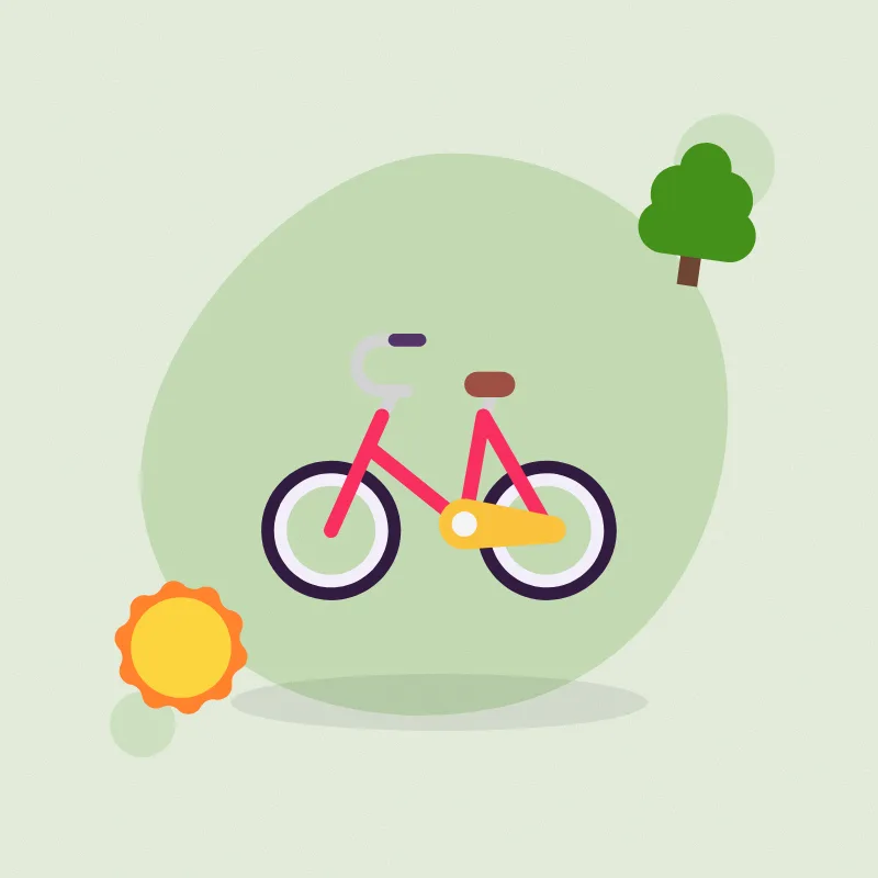 Bike to the park (illustration)