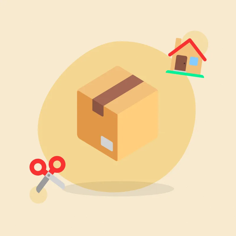 Cardboard box city (illustration)