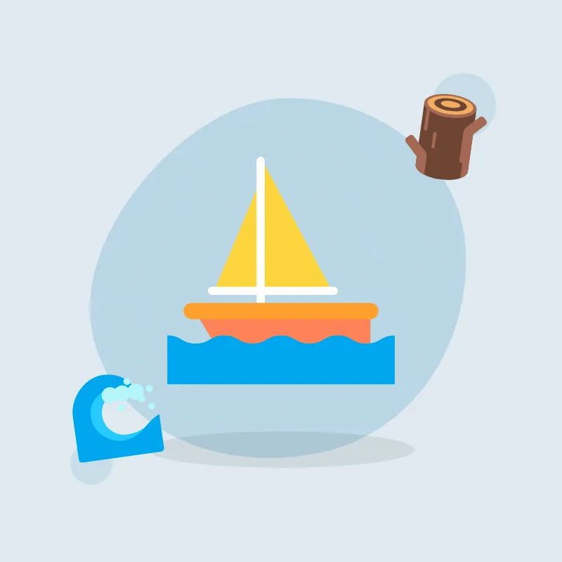Stick boats (illustration)