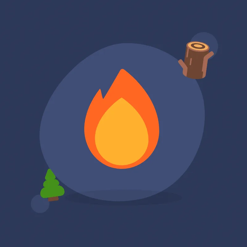 Build a campfire together (illustration)