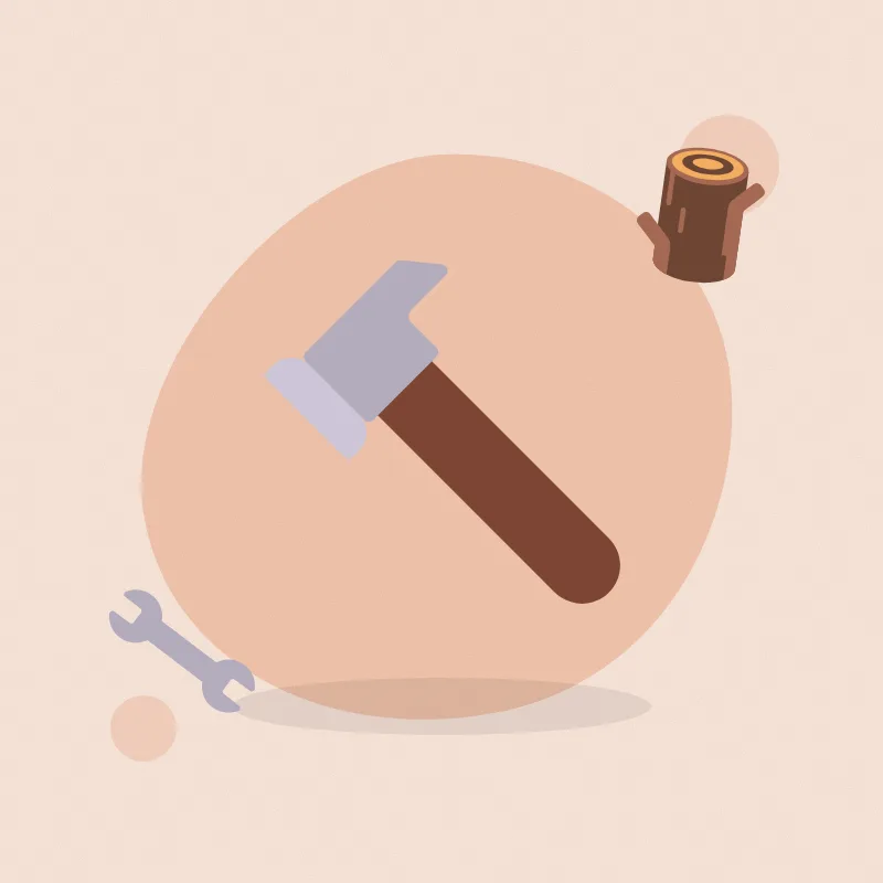 Hammer and nails (illustration)