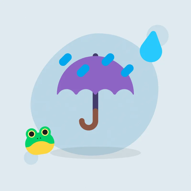 Puddle and rain walk (illustration)