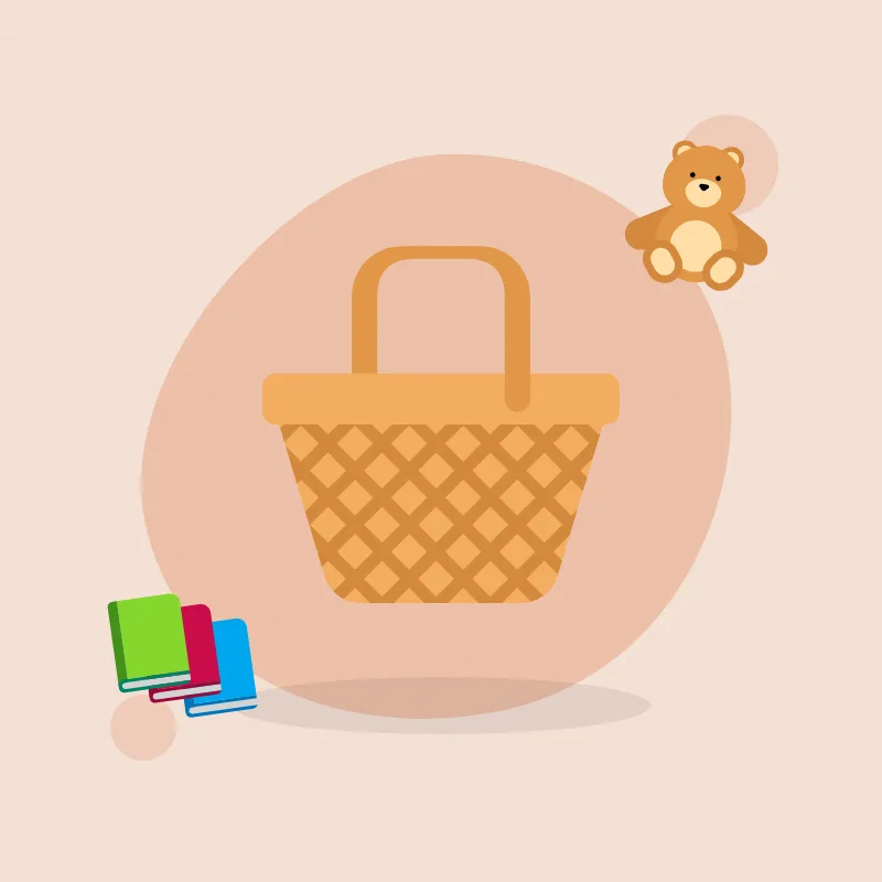 Quiet-time basket (illustration)