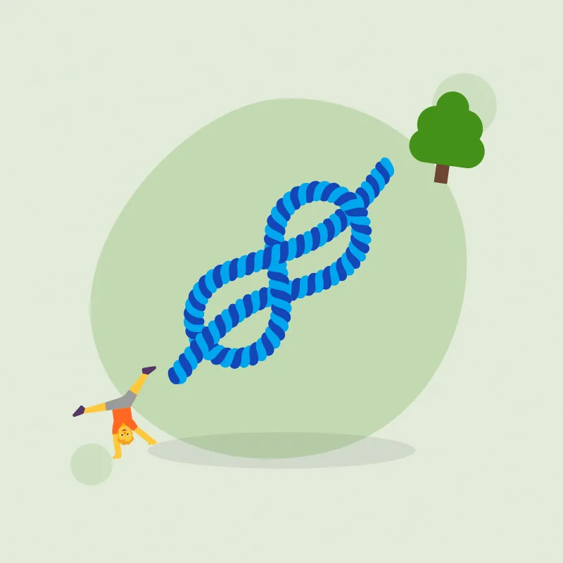 Rope skills: knots and a simple swing (illustration)