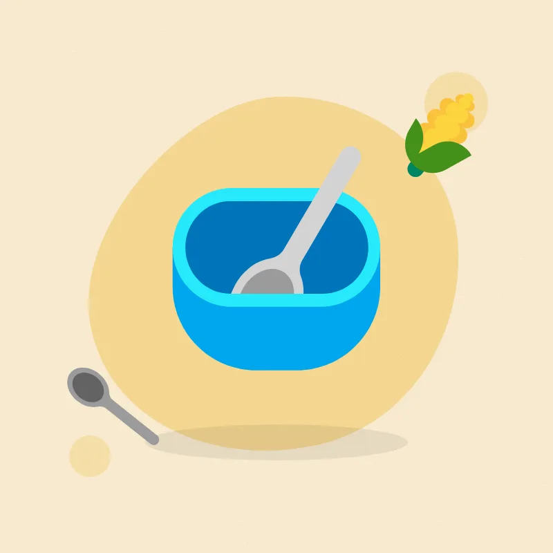Rice or bean sensory bin (illustration)