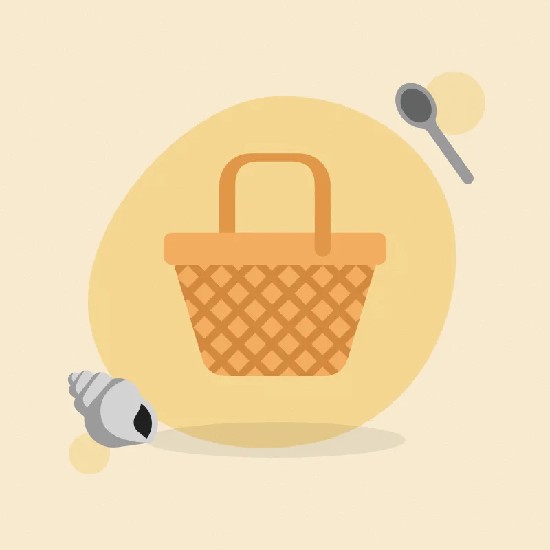 Treasure basket for babies (illustration)